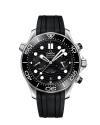 Omega Diver 300M Co-Axial Master Chronometer Chronograph 44mm Steel on Rubber Strap (horloges)